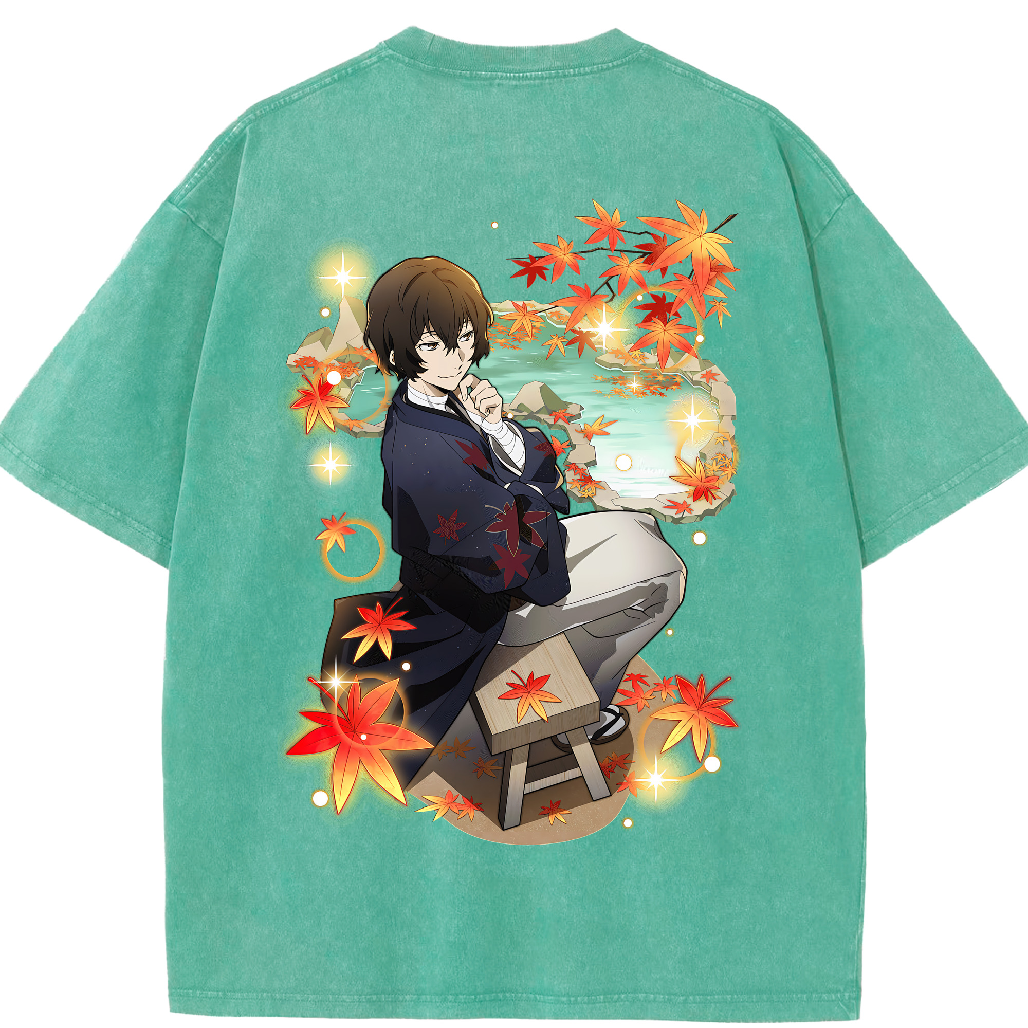 （画像用） 文豪ストレイドッグス Bungo Stray Dogs 綿100% ヴィンテージ風 半袖Tシャツ（背面プリント）